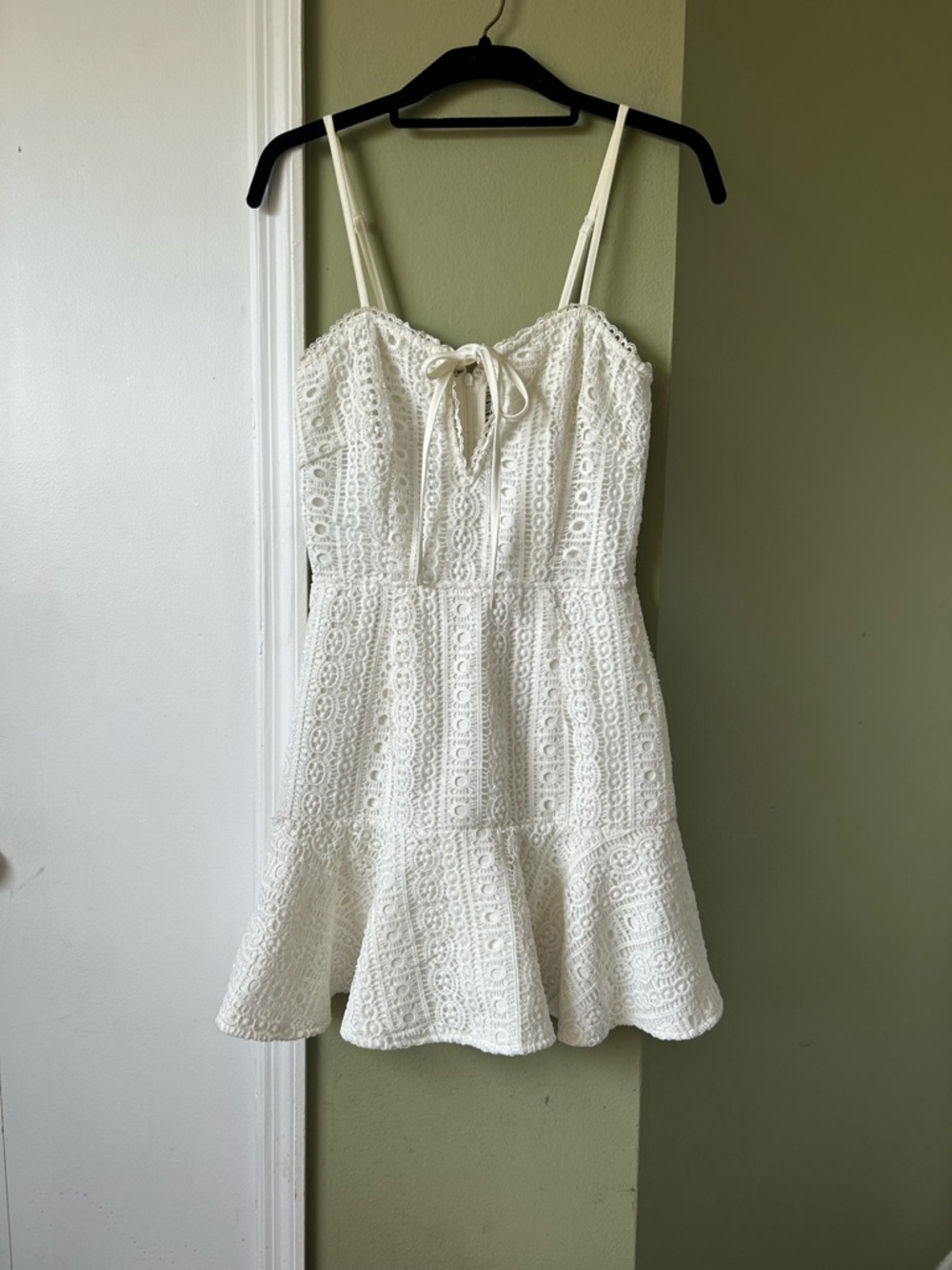 by the way Del Crochet Off-White Lace Mini Dress Sz S - Picture 7 of 9